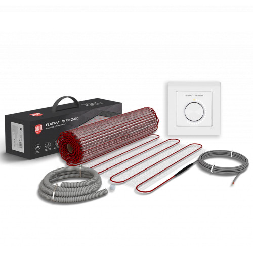 Мат нагревательный Royal Thermo Flat Mat RTFM 2-150-8 с терморегулятором RTO-16