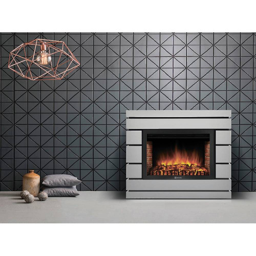 Каминокомплект: Очаг Electrolux EFP/P-3020LS N, портал Moderno 30 шпон белый дуб