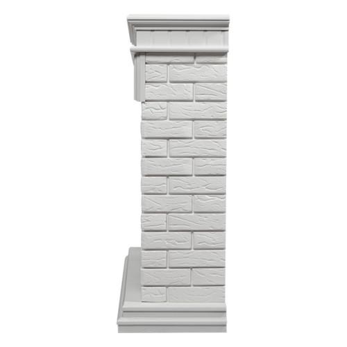 Каминокомплект: Очаг Electrolux EFP/P-3020LS N, портал Bricks 30 камень белый, белая эмаль