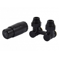 Комплект узла нижнего подкл SCHLOSSER угловой STANDARD 3/4" (Ral 9005) с термогол. М30х1,5, ниппеля 1/2"Х3/4"