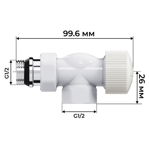 Набор термостатический осевой Royal Thermo Design 1/2"М30х1,5 (Белый)