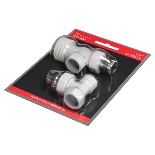 Набор термостатический осевой Royal Thermo Design 1/2"М30х1,5 (Белый)