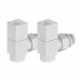 Набор дизайн-вентилей Royal Thermo CUBE, угловой (белый) 1/2"