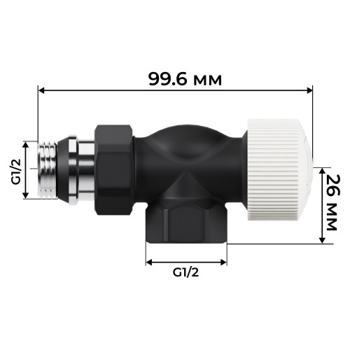 Набор термостатический осевой Royal Thermo Design 1/2"М30х1,5 (Черный)