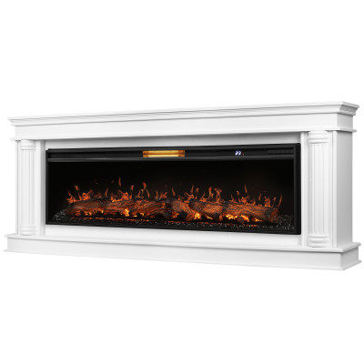 Каминокомплект: Очаг Royal Thermo Aurora RTFP/P-AR60LS, портал Olympia 60, белый