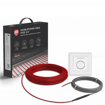 Кабель нагревательный Royal Thermo RTDC 2-17-200 с терморегулятором RTO-16 Кабель нагревательный Royal Thermo RTDC 2-17-200 с терморегулятором RTO-16