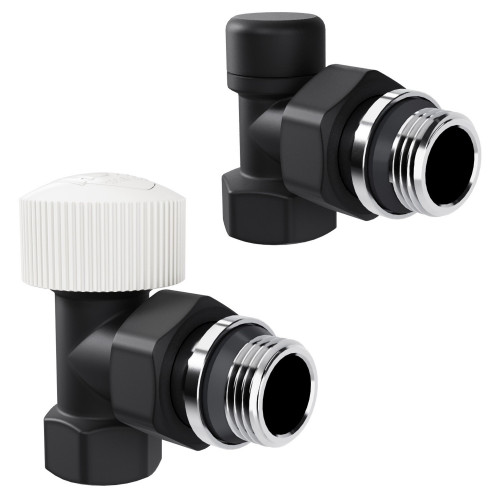 Набор термостатический угловой Royal Thermo Design 1/2"М30х1,5 (Черный)