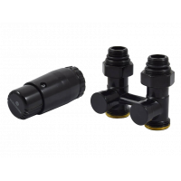 Комплект узла нижнего подкл прямой STANDARD 3/4" (Ral 9005) с термогол. М30х1,5, ниппеля 1/2"Х3/4"