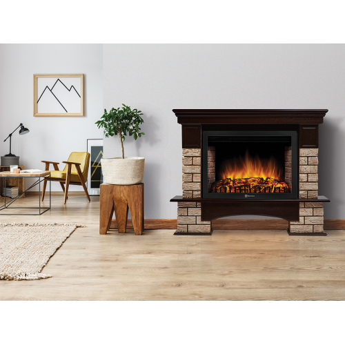 Портал Forte Wood 30U (угловой) камень коричневый, шпон темный дуб