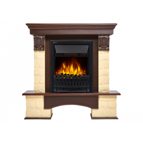 Портал Forte Classic U (угловой) камень бежевый, шпон темный дуб